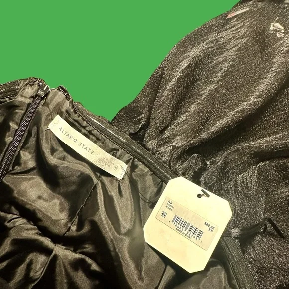 NWT Altar’d State ‘Sadie’ Black Strapless Tiered Ruffle Dress Size XS - Picture 4 of 12